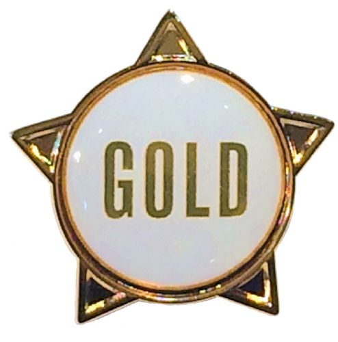 GOLD (text) star badge